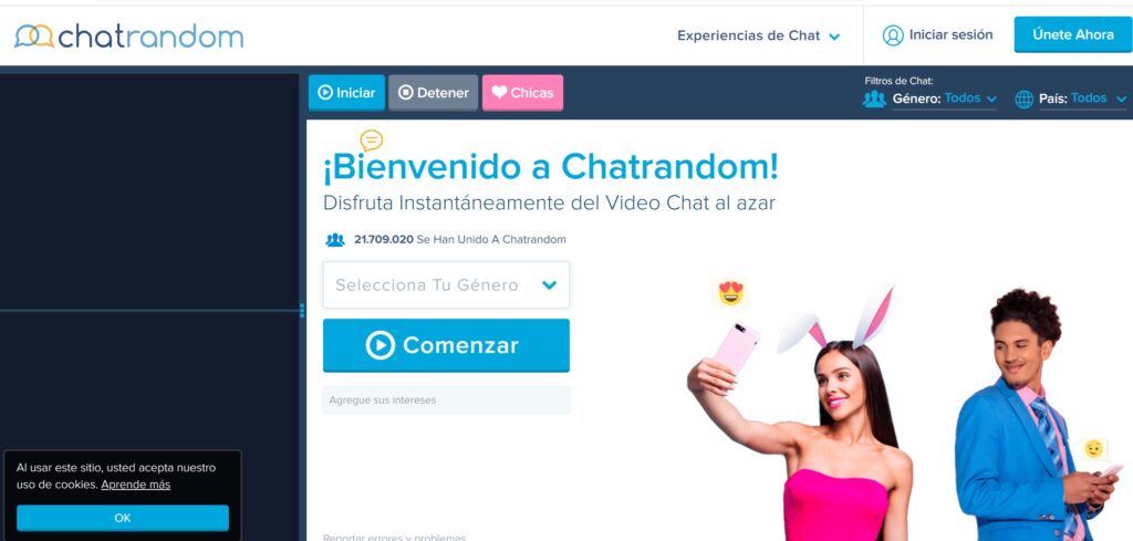 captura de la web chat random o chatrandom.com